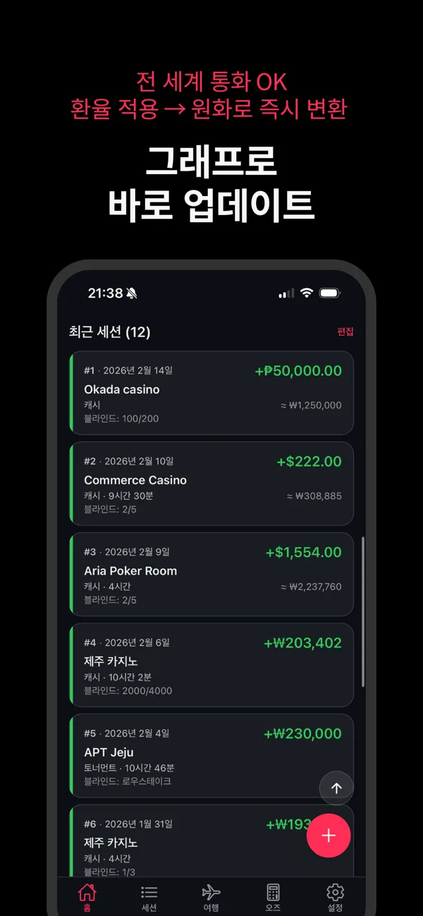 하이런 트래커 — 타이머가 있는 세션 상세